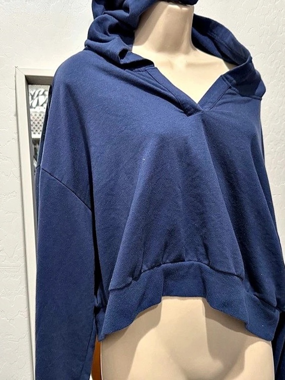Cropped Hoodie in Blue XL Like New